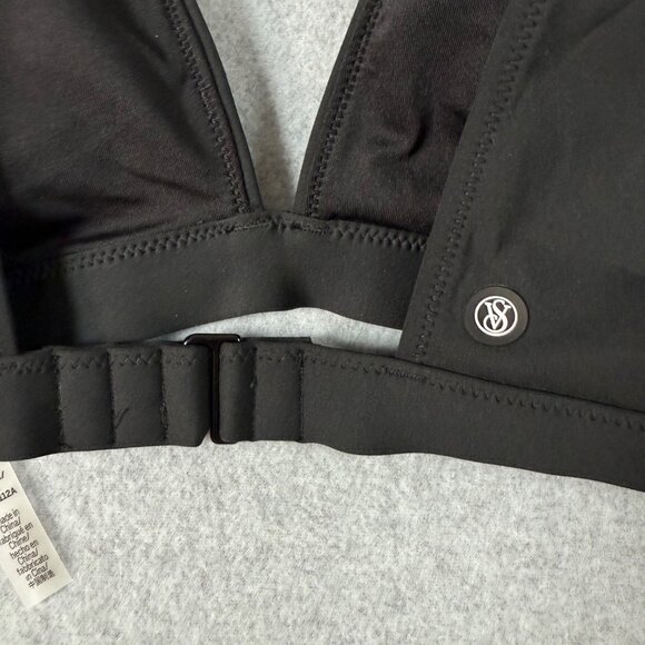 Victorias Secret Swim Black Bikini Top Size XL Adjustable Back Closure Sleek VS - Picture 3 of 5